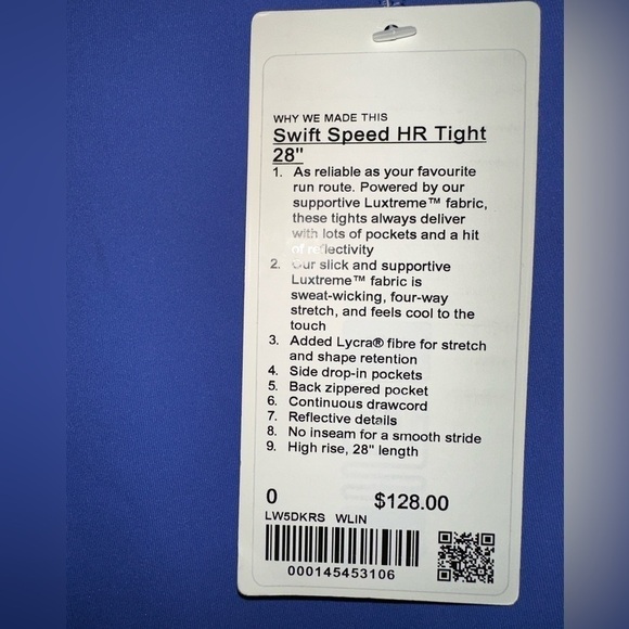 NWT lululemon swift speed HR tight 28 wild indigo 0 yoga athleisure - Picture 9 of 13